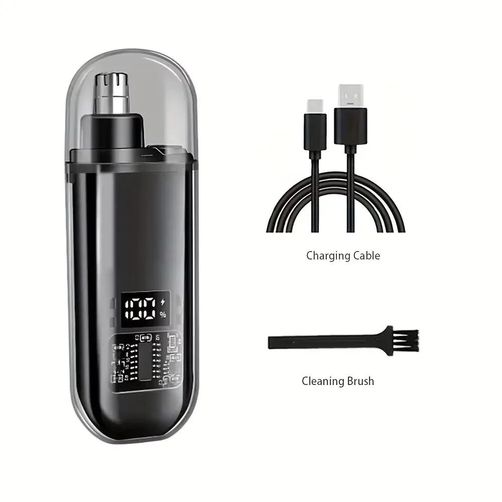 Tondeuse nez et oreilles rechargeable USB pour homme, silencieuse et lavable 12