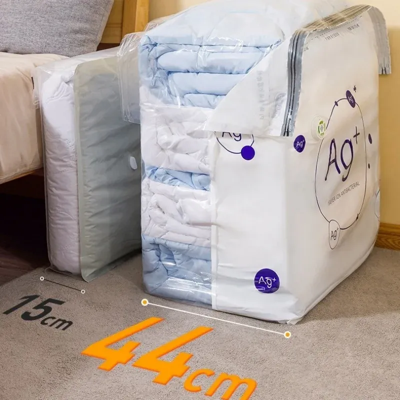 Sac de rangement sous vide antibactérien sans pompe, grand format pour vêtements et couvertures 5