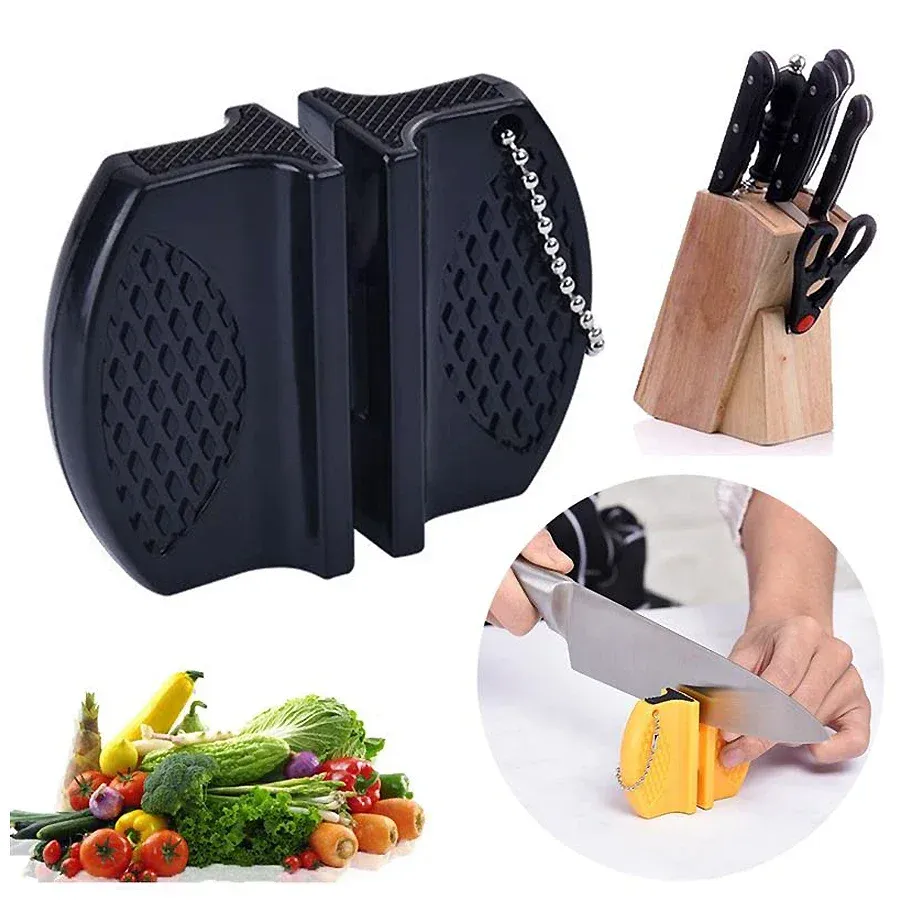 Mini affûteur de couteaux double face portable, pour l'extérieur et la cuisine 2