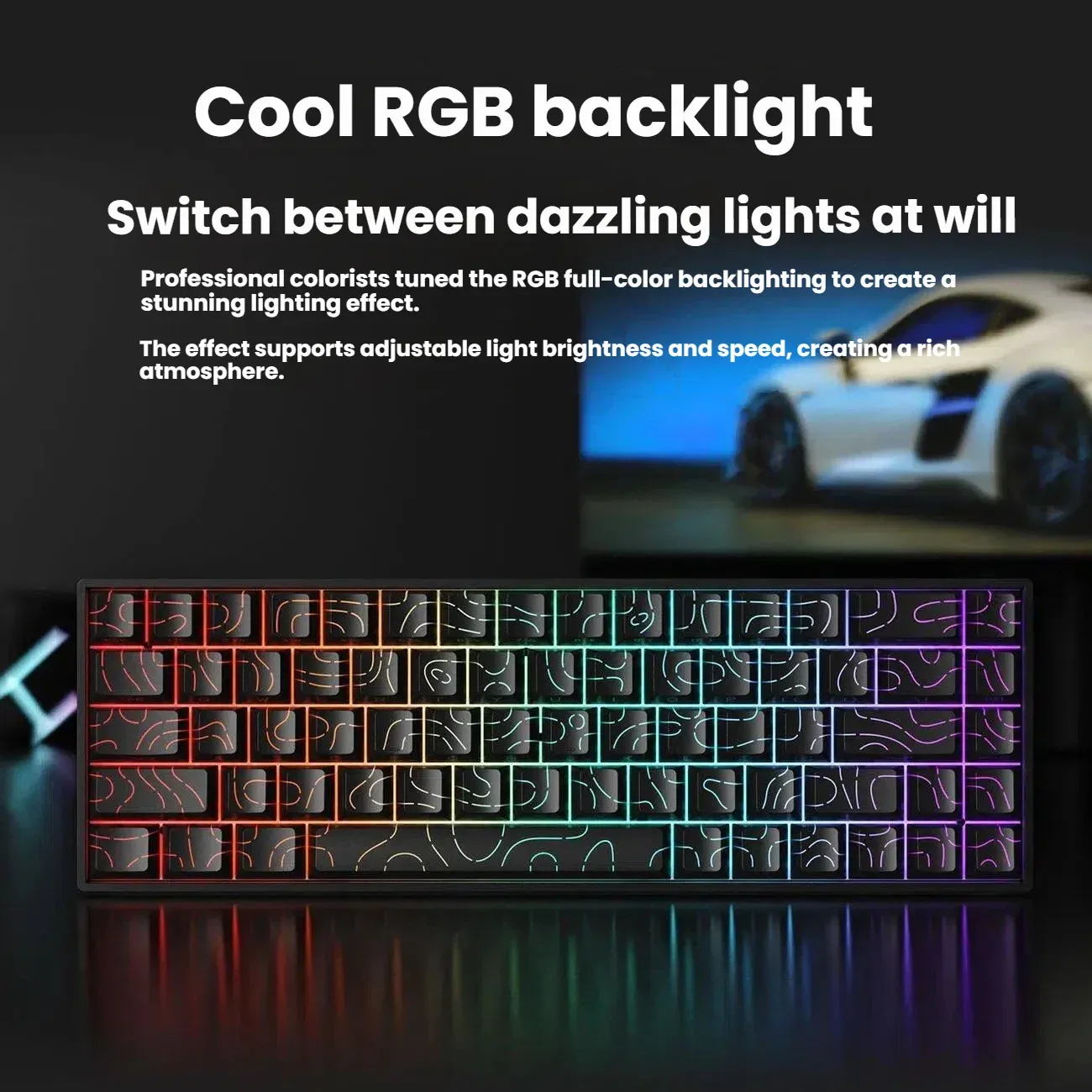 Clavier mécanique filaire USB compact K61, à switches remplaçables à chaud et câble détachable 3