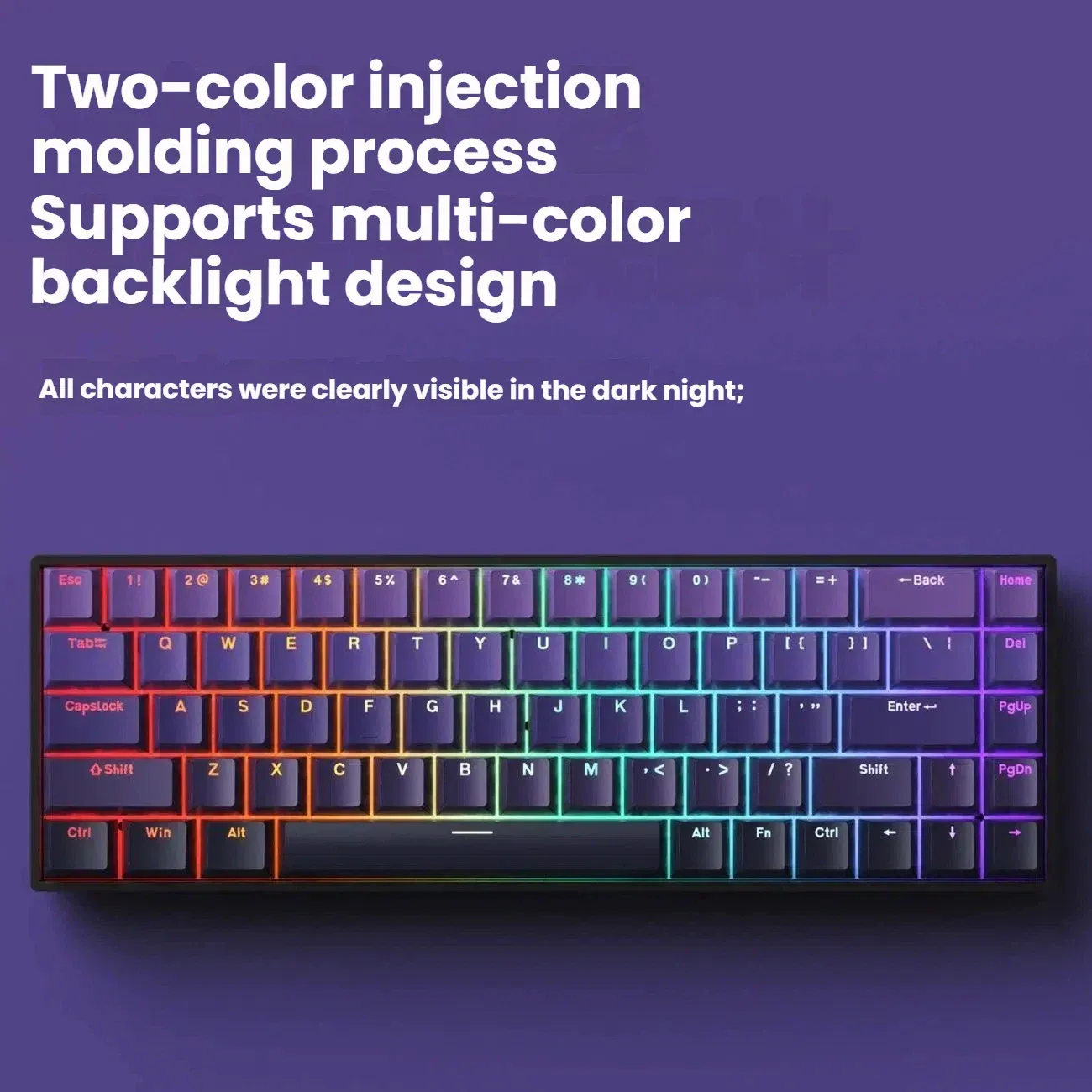 Clavier mécanique filaire USB compact K61, à switches remplaçables à chaud et câble détachable 6