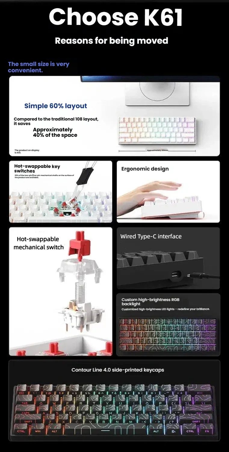 Détails de conception du clavier K61
