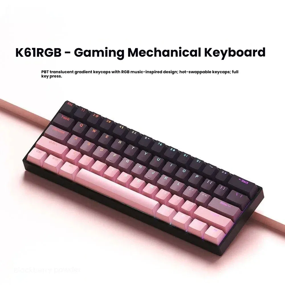 Clavier mécanique filaire USB compact K61, à switches remplaçables à chaud et câble détachable 10
