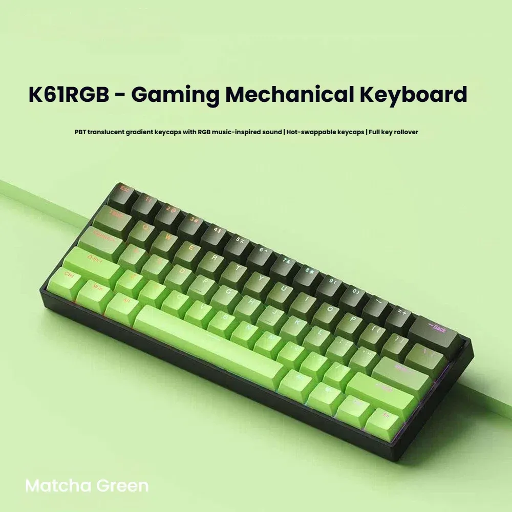 Clavier mécanique filaire USB compact K61, à switches remplaçables à chaud et câble détachable 11
