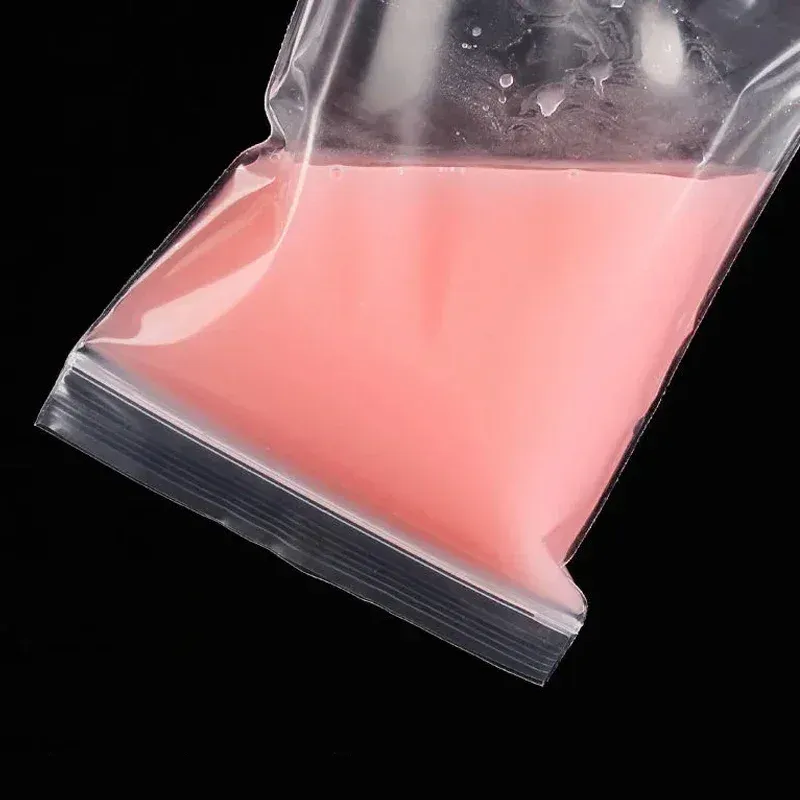 Sacs transparents à fermeture éclair, lot de 100 pièces, en plastique épais, pour rangement de cuisine, aliments et bijoux 5