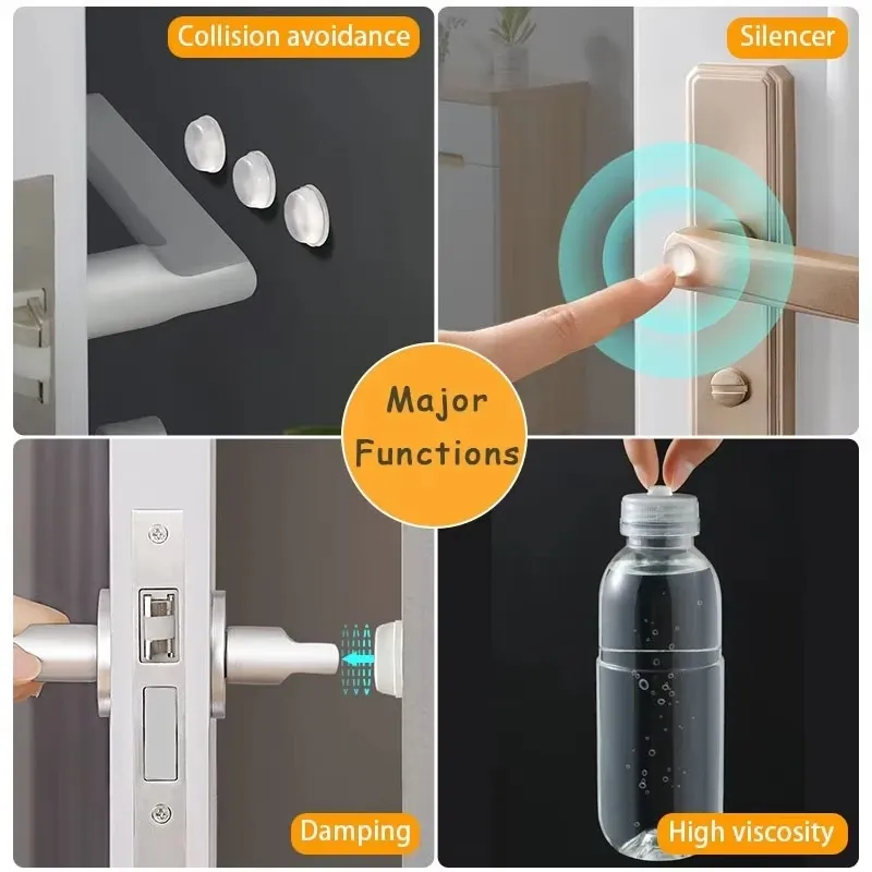 Butoir de porte rond auto-adhésif transparent en caoutchouc 6