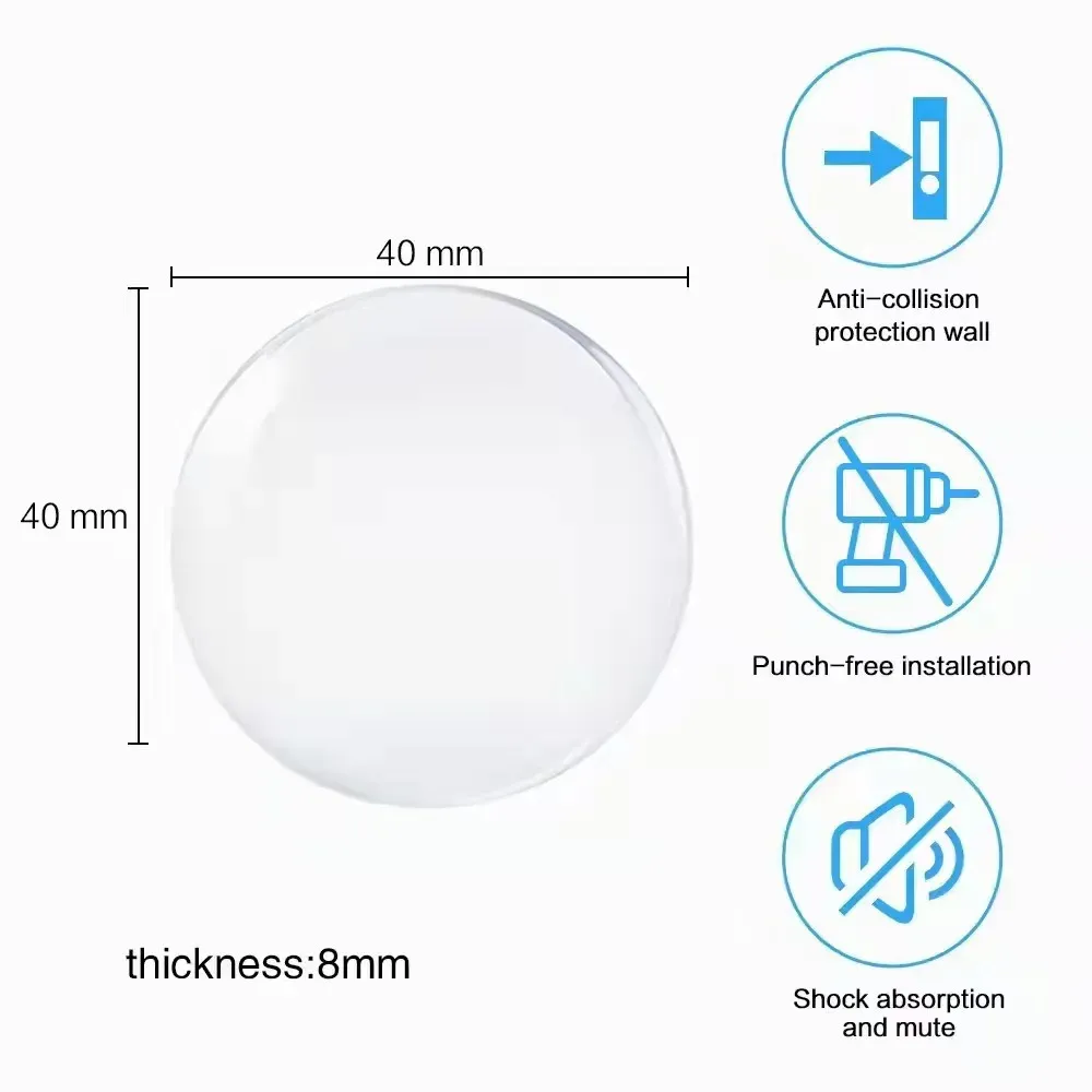 Butoir de porte rond auto-adhésif transparent en caoutchouc 15