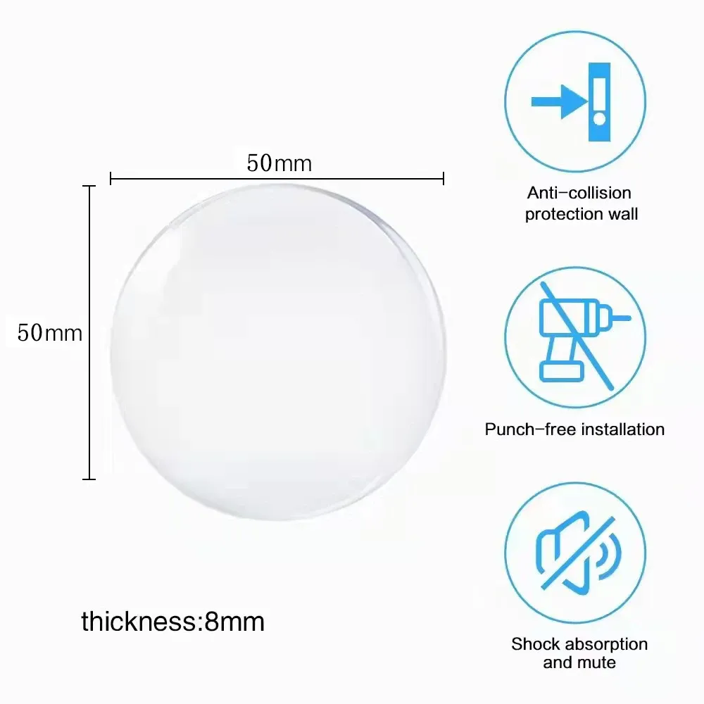 Butoir de porte rond auto-adhésif transparent en caoutchouc 16