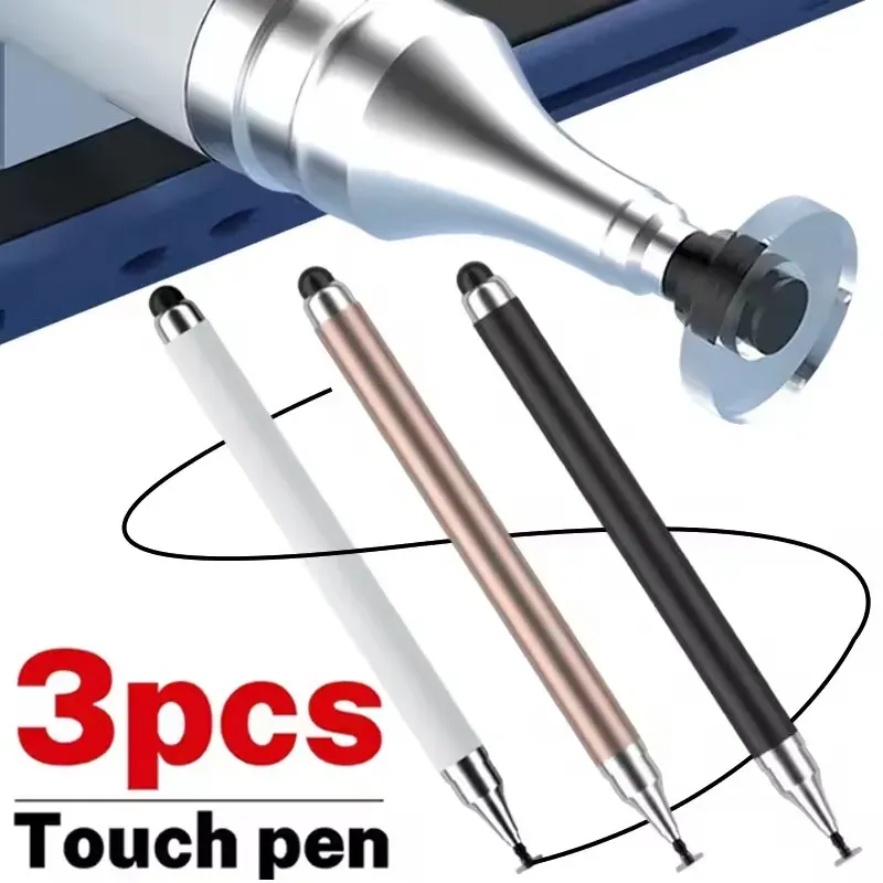 Stylet capacitif universel 2 en 1 pour tablette et smartphone, lot de 3
