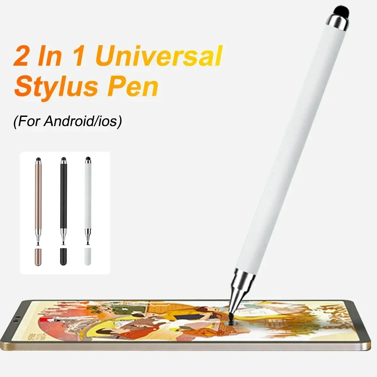 Stylet capacitif universel 2 en 1 pour tablette et smartphone, lot de 3 3