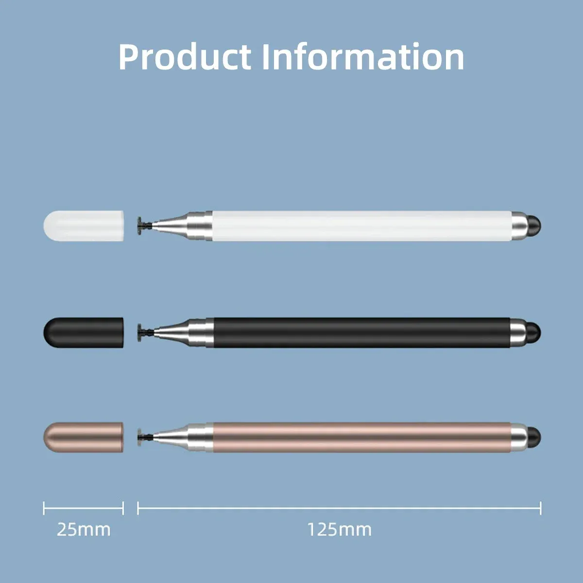 Stylet capacitif universel 2 en 1 pour tablette et smartphone, lot de 3 6