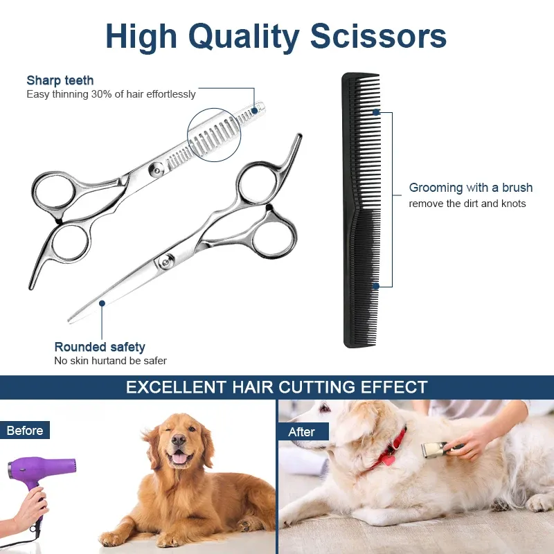 Tondeuse électrique sans fil pour chien, chat et lapin, rechargeable par USB 5