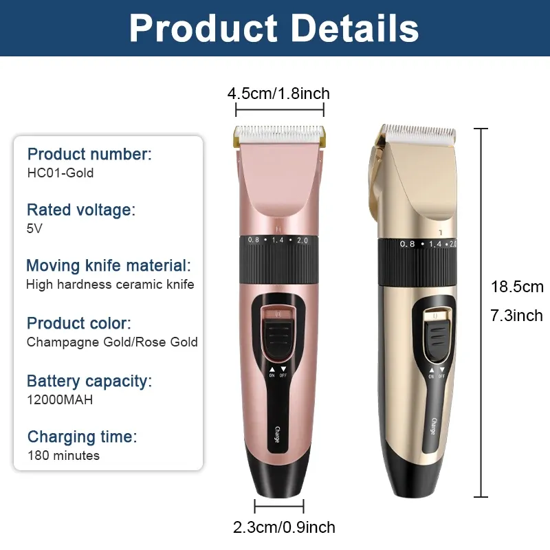 Tondeuse électrique sans fil pour chien, chat et lapin, rechargeable par USB 6