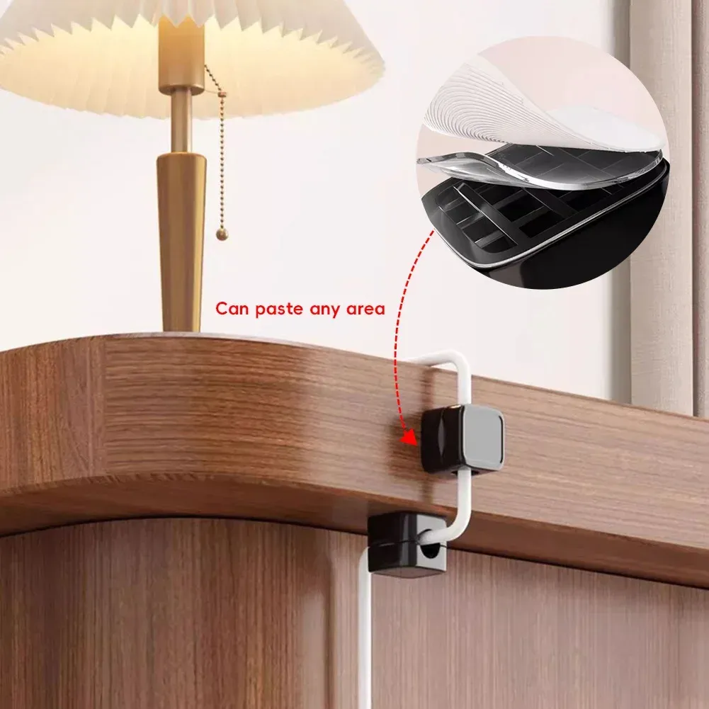 Lot de 6 clips magnétiques réglables pour câbles, organisateur de câbles sous bureau 6
