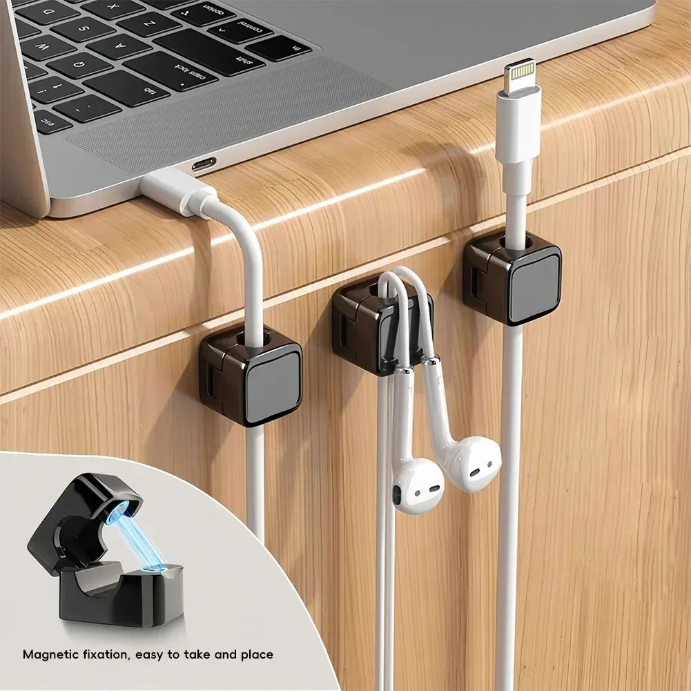 Fixation magnétique de câble sous bureau