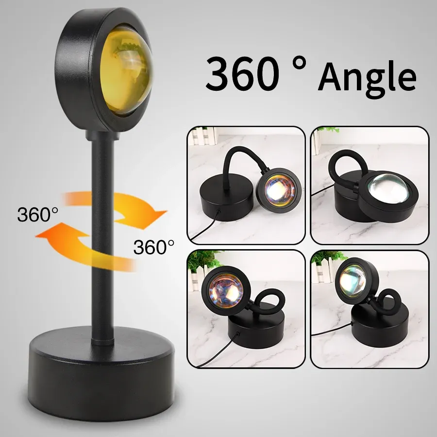 Lampe projecteur coucher de soleil USB, éclairage d'ambiance pour salon et chambre 5