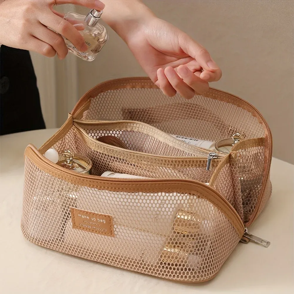 Organisateur de maquillage de luxe pour femme, trousse de toilette et sac à cosmétiques de voyage à fermeture éclair - Image 1