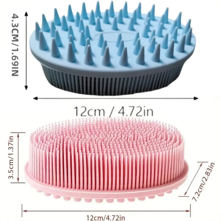 Brosse de bain en silicone double face pour adultes, pour le massage et le nettoyage 3