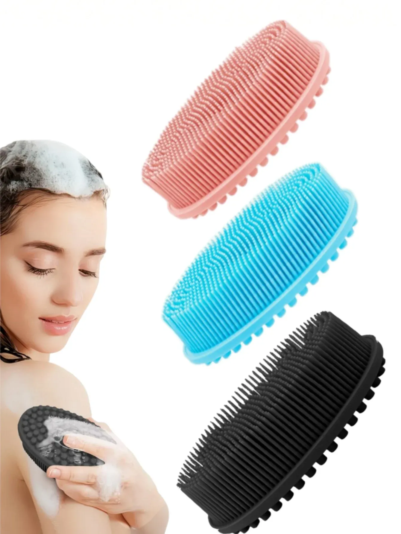Brosse de bain en silicone double face