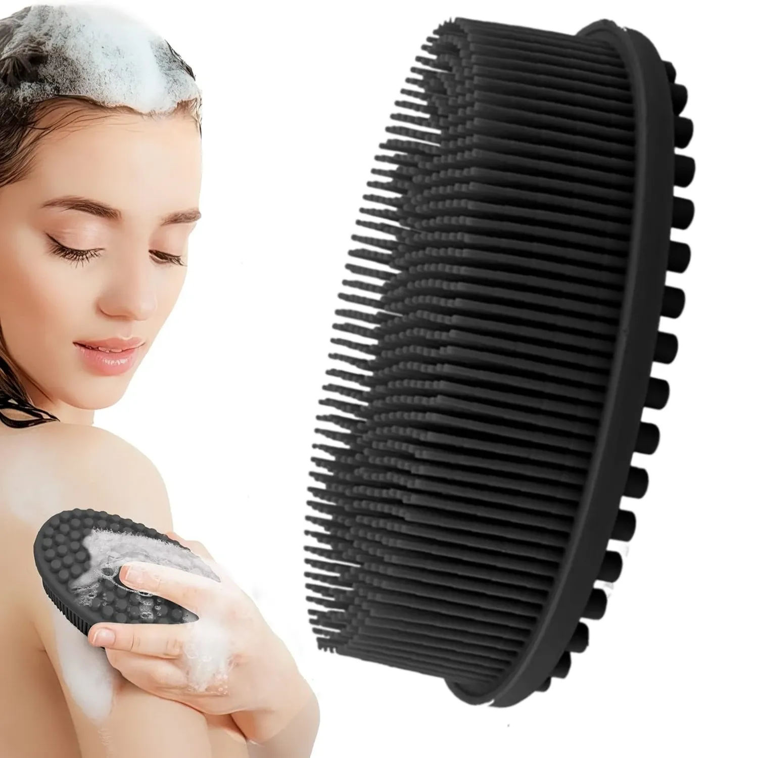 Détail de la surface de la brosse en silicone