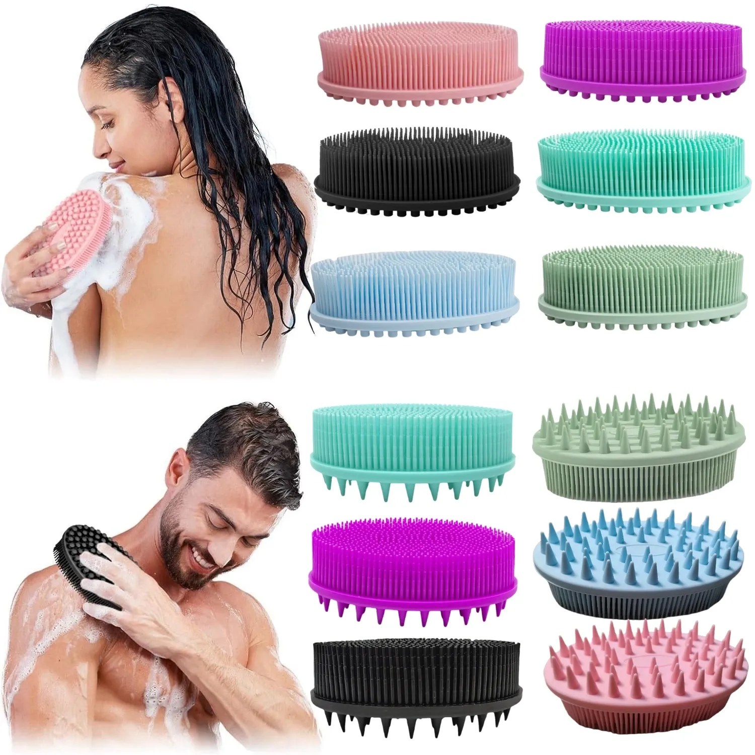 Brosse de bain en silicone vue de près