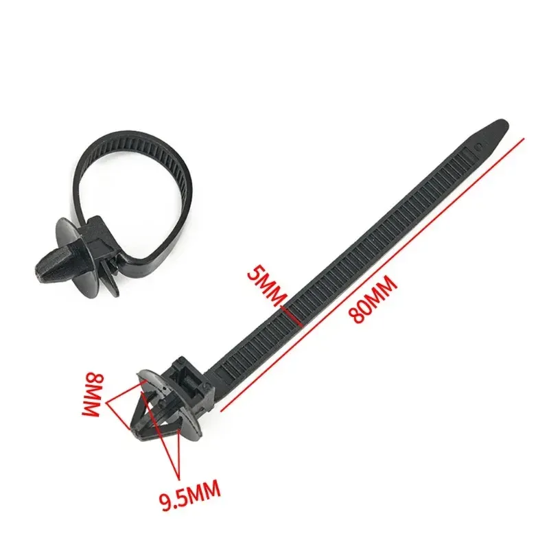 Lot d'attaches de câble noires en nylon