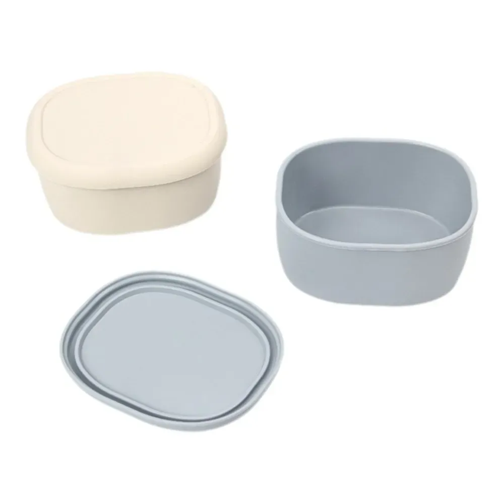 Boîte à déjeuner en silicone de qualité alimentaire avec couvercle étanche, sans BPA, 200/300/600 ml, compatible micro-ondes 5