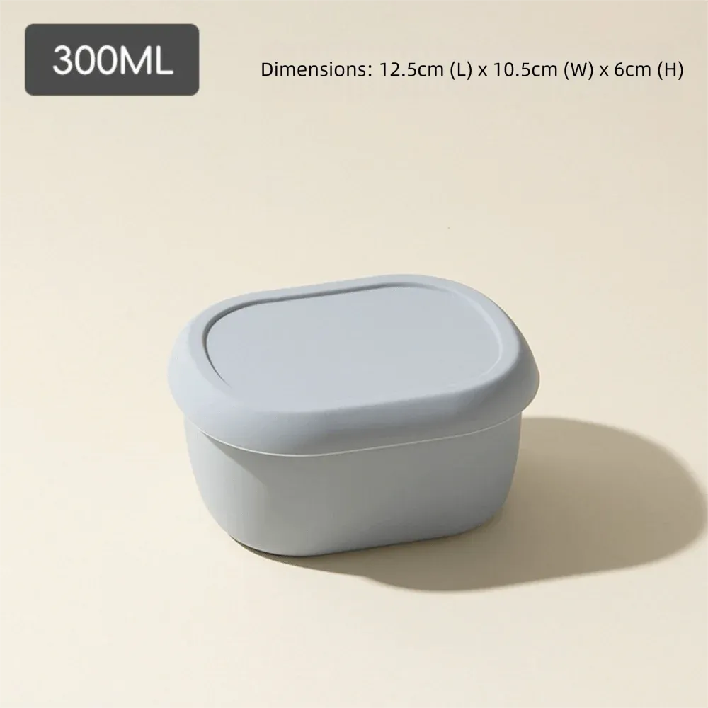 Boîte à déjeuner en silicone de qualité alimentaire avec couvercle étanche, sans BPA, 200/300/600 ml, compatible micro-ondes 13
