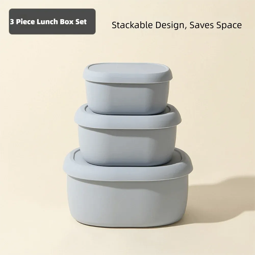 Boîte à déjeuner en silicone de qualité alimentaire avec couvercle étanche, sans BPA, 200/300/600 ml, compatible micro-ondes 7