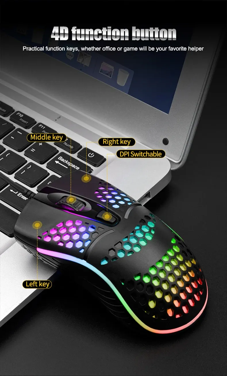 Souris de jeu en situation d'utilisation