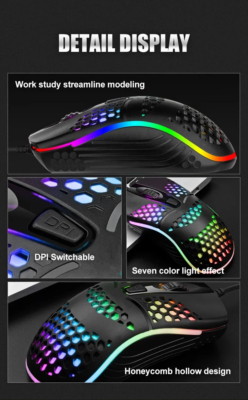 Design ajouré de la souris de jeu