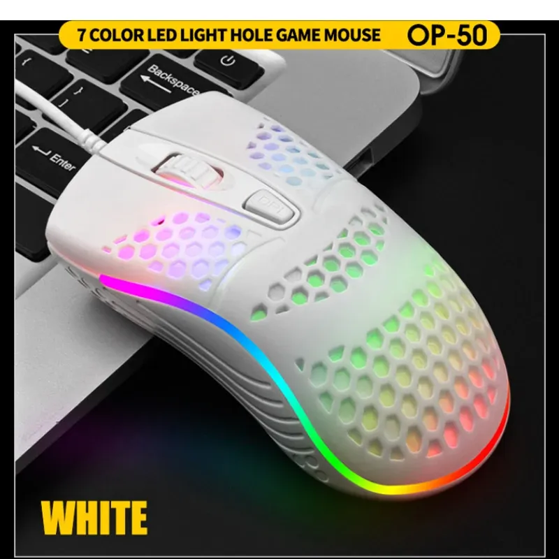 Souris optique de jeu filaire USB à rétroéclairage LED (7 modes de respiration), pour ordinateur portable et de bureau 8