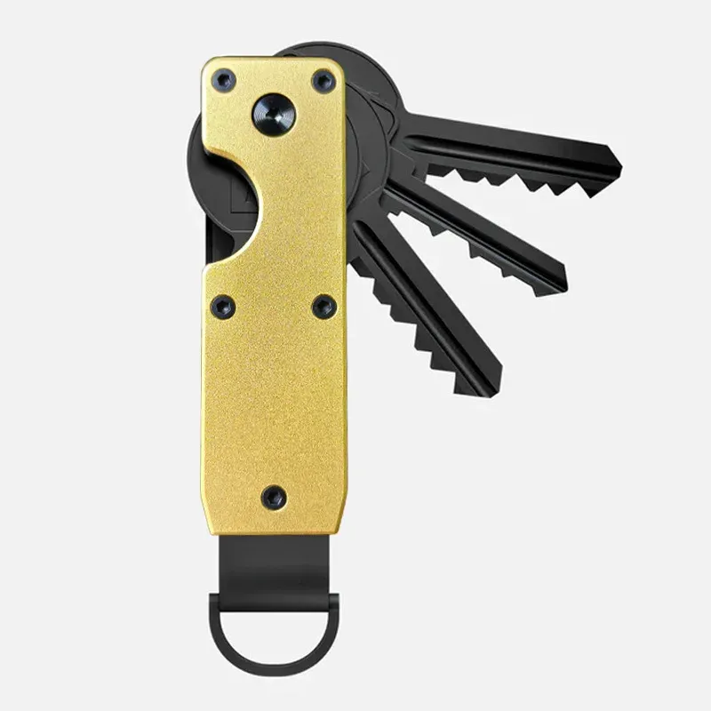 Organisateur de clés compact en métal, porte-clés minimaliste pour 1 à 5 clés. Longueur : 6,2 cm. 7