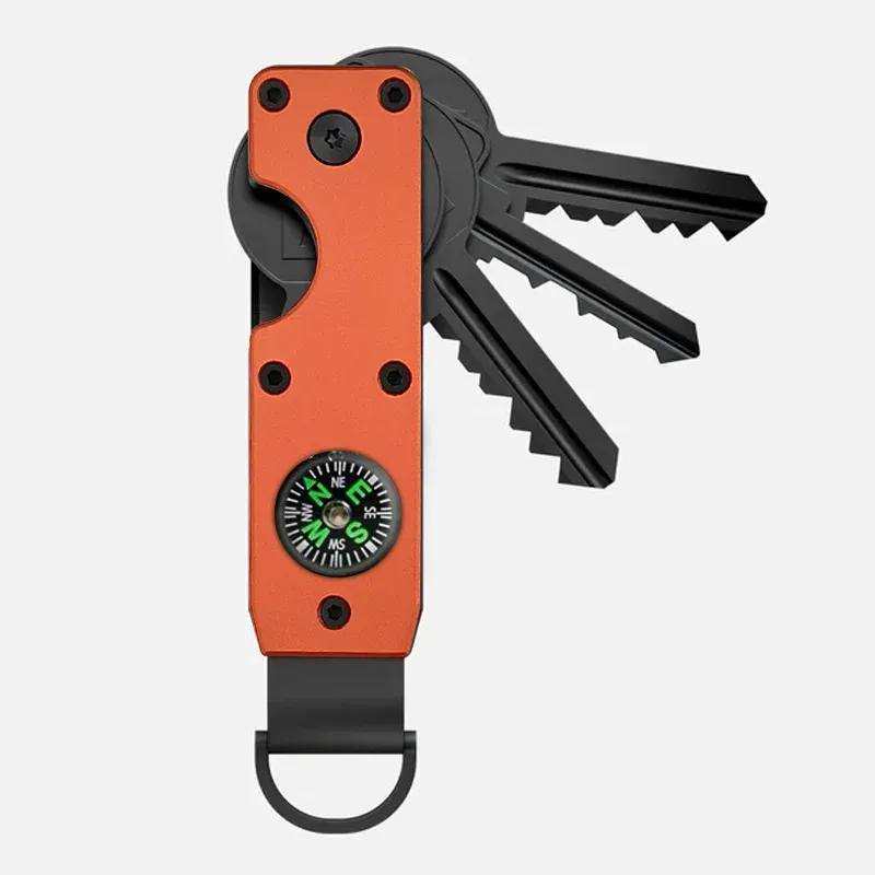 Organisateur de clés compact en métal, porte-clés minimaliste pour 1 à 5 clés. Longueur : 6,2 cm. 14