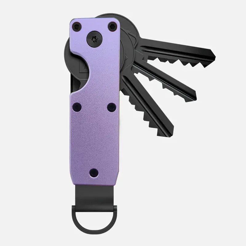 Organisateur de clés compact en métal, porte-clés minimaliste pour 1 à 5 clés. Longueur : 6,2 cm. 19