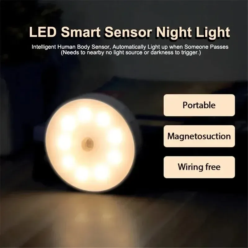 Veilleuse LED intelligente à détecteur de présence, sans fil, fixation magnétique