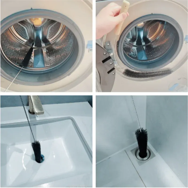 Brosse anti-peluches flexible et longue pour machine à laver, sèche-linge, radiateurs et canalisations de cuisine 4