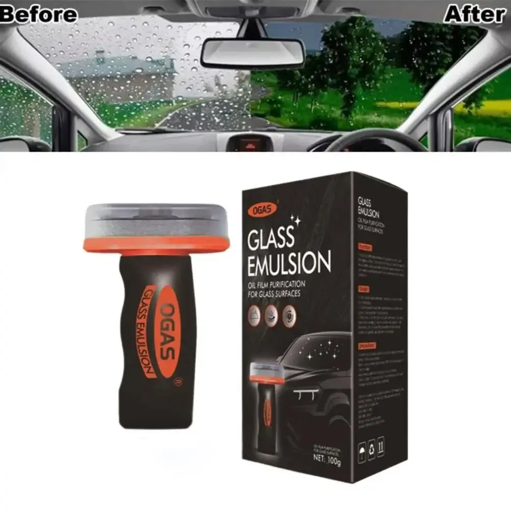 Nettoyeur portable pour vitres automobiles, conçu pour éliminer les films d'émulsion et d'huile sur pare-brise, vitres latérales, lunette arrière et rétroviseurs 4