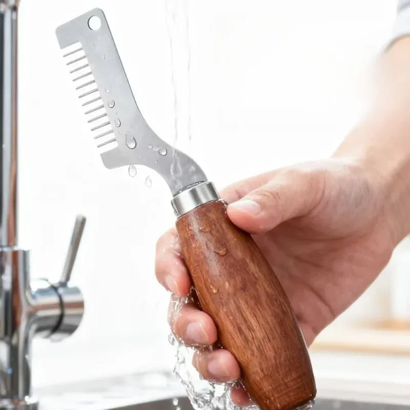 Couteau à oignons verts en acier inoxydable avec manche en bois 3