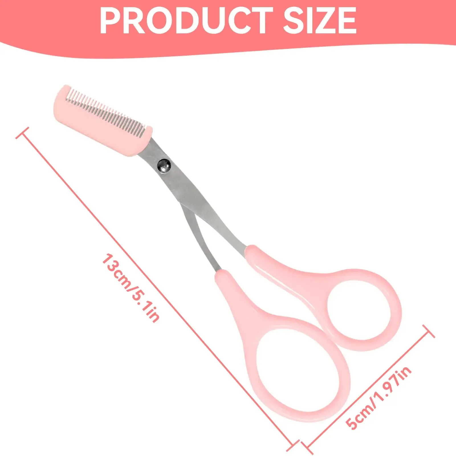 Rasoir et ciseaux à sourcils en acier inoxydable avec peigne, outil de beauté pour femme 3