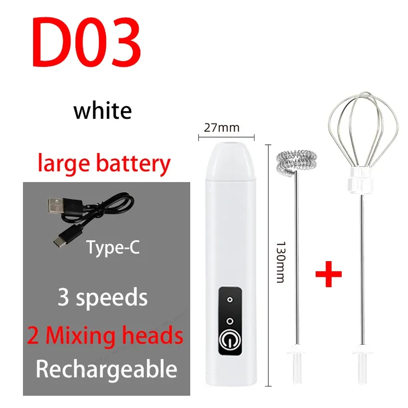 Mousseur à lait électrique rechargeable par USB, 3 vitesses 9