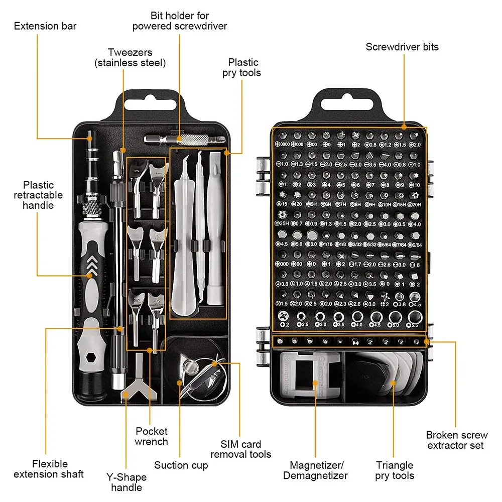 Embouts et accessoires du kit de réparation
