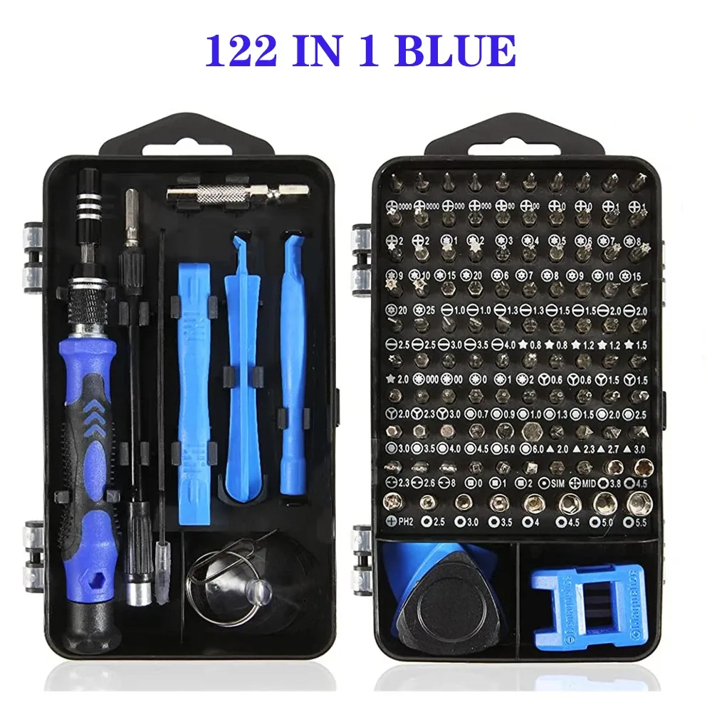 Jeu de tournevis magnétiques Torx et Phillips 25/115/135/140 en 1 avec embouts et clé de démontage pour la réparation de téléphones et PC 12