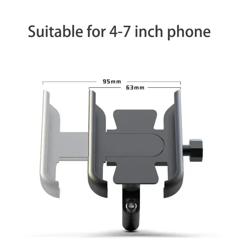 Support de téléphone en aluminium pour vélo et moto, support universel compatible avec les smartphones de 4 à 7 pouces, étanche et antichoc 5