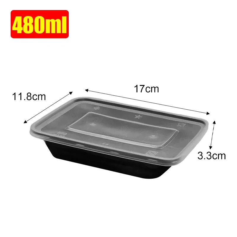 Boîte à déjeuner jetable à emporter en plastique, lot de 10 ou 30 pièces 9