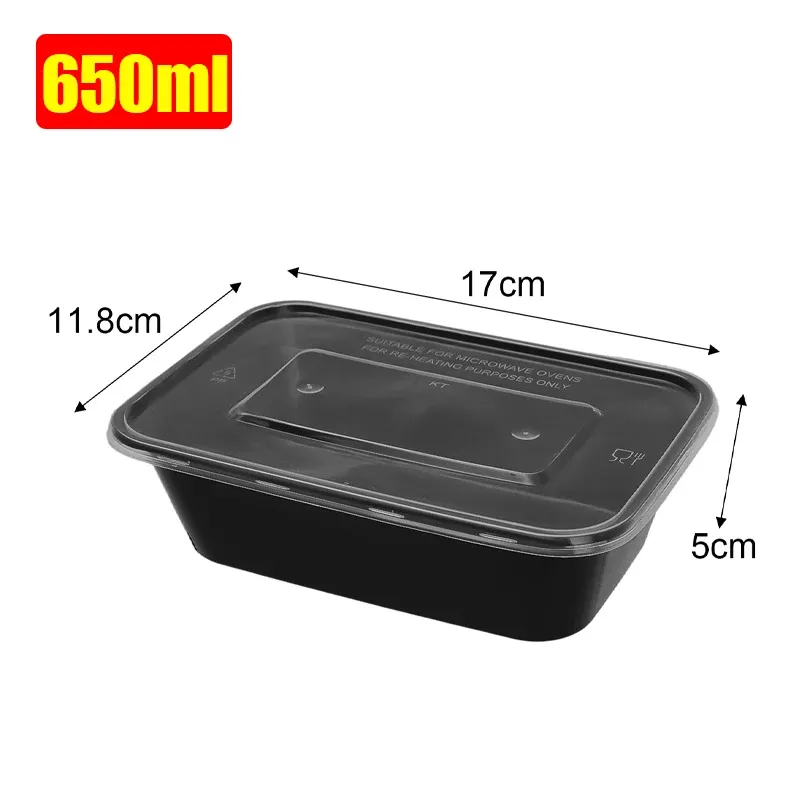 Boîte à déjeuner jetable à emporter en plastique, lot de 10 ou 30 pièces 8