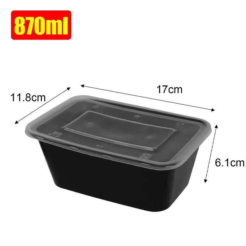 Boîte à déjeuner jetable à emporter en plastique, lot de 10 ou 30 pièces 7