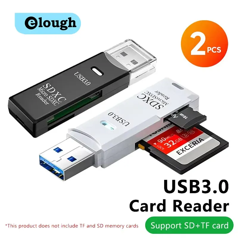 Lecteur de carte USB 3.0/2.0 2 en 1, lecteur de carte mémoire USB 3.0 vers SD/TF, adaptateur de lecteur de carte pour clé USB, accessoire pour ordinateur portable