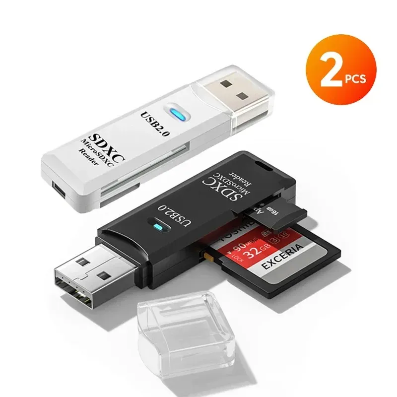 Lecteur de carte USB 3.0/2.0 2 en 1, lecteur de carte mémoire USB 3.0 vers SD/TF, adaptateur de lecteur de carte pour clé USB, accessoire pour ordinateur portable 15