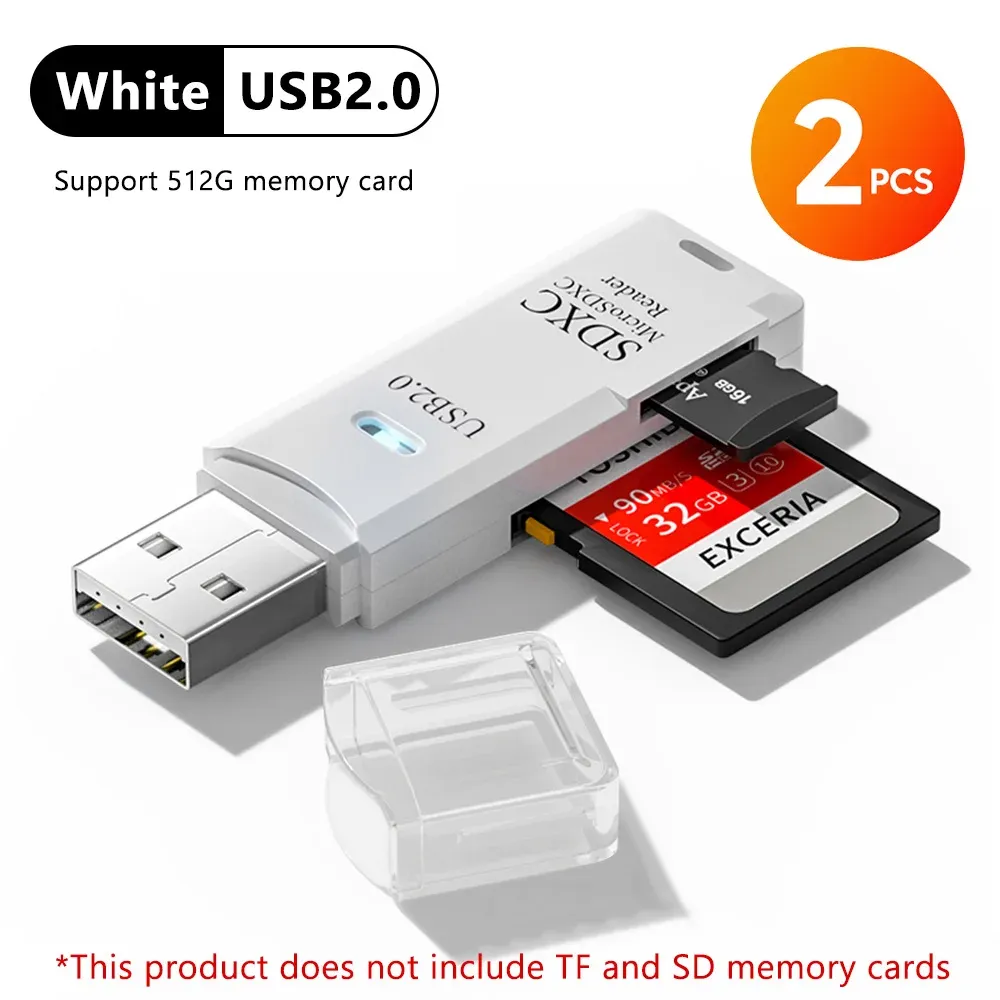 Lecteur de carte USB 3.0/2.0 2 en 1, lecteur de carte mémoire USB 3.0 vers SD/TF, adaptateur de lecteur de carte pour clé USB, accessoire pour ordinateur portable 14